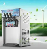 Soft Ice Cream Maker 3Flavor 1200W Countertop Machine for Business Snacks Drinks