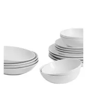 [Royal Doulton] Gordon Ramsay Maze Dinnerware 16 Piece Set with Pasta Bowls in White