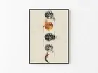 Lunar Abstract Moon Japandi Minimalistic Style Instant Moon Art Poster