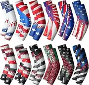 [Bunnycool] 12 Pairs Baseball Arm Sleeve Youth Sports Football Elbow Compression Baseball Arm Sleeve Cover Sun Protection Anti Slip