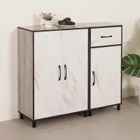在飛比找momo購物網優惠-【Homelike】普亞斯置物櫃二件組-大理石紋雙色(雙門櫃