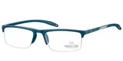 Square Semi Rimless Plastic Men's Glasses Blue Size +1.00 - Lenses Included - Private Health Rebate - Blue Light Block Available - SmartBuy Readers
