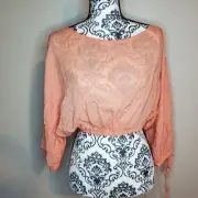 Minkpink medium women's peach crop top new with tags