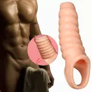Reusable Penis-Stretcher-Sleeve-Girth-Enhancer-Big-Penis Extender Condom for Men