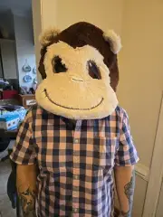 Dan Dee Big 18" MONKEY Plush Head Mask Greeter Mascot Costume Cosplay New In Box