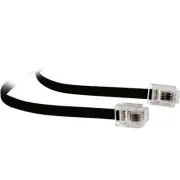 PRO2 LC0051/BLK 2Mt Modular Plug Lead - Black Rj12 Line Cord 6P4c Tel5150 Flat