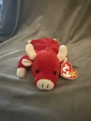 Snort The Red Bull 1995 TY Beanie Original Baby - RARE/MINT ERROR & Retired.