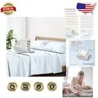 Elegant Light Blue 100% Cotton Split King Sheets - 500 Thread Count Luxury