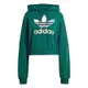 Adidas Gradient Hoodie IR6043 女 連帽 上衣 短版 帽T 經典 三葉草 休閒 寬鬆 綠