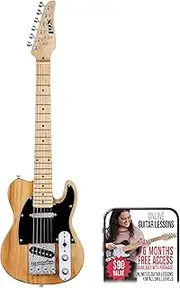 LyxPro 30” Electric Telecaster Guitar | Solid Full-Size Paulownia Wood Body, 3-Ply Pickguard, C-Shape Neck, Ashtray Bridge, Quality Gear Tuners, 3-Way Switch & Volume/Tone Controls | 2 Picks Included