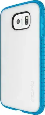 Incipio Co-Molded Impact Absorbing Case for Samsung S6 Edge, Frost/Neon Blue