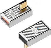 Duttek 120W USB A to USB C Adapter, 90 Degree USB C to USB Adapter, Right Angled USB Type 3.1 Female to USB C Male Converter OTG Fast Charging Compatible with MacBook, Tablet, Samsung Galaxy 2 Pack