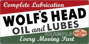 WOLFS HEAD OIL LUBES GAS STATION VINTAGE OLD SIGN REMAKE ALUMINUM SIZE OPTIONS