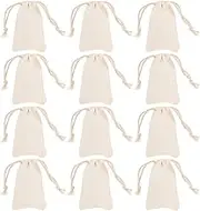 AKOOSY 50pcs Drawstring Bag Drawstring Pocket Small Net Bags with Drawstring Small Burlap Bags Small Jewelry Pouch Cloth Drawstring Bags Mini Drawstring Bags for Beige Fabric