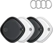Smart Air Tag Tracker, Pack of 4, Key Finder Compatible with Apple Find My App (iOS Only), IP67 Waterproof, Replaceable Battery, Bluetooth Key Finder for Luggage/Bags/Suitcase/Wallet