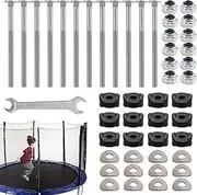 Kezvmhy Trampoline Enclosure Pole Screws, Trampoline Screw Replacement Kit - Heavy Duty Spacer Screw Set, 12 Pcs Jump Stabilizing Tool, Trampoline Repair Kit with Wrench, Fits Large and Small