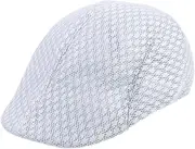 [Generic] Men's Mesh Flat Cap Breathable Summer Hat for Fishing Middle Aged and Elderly