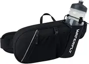 WATERFLY Fanny Pack Waist Bag: Hiking Water Bottle Holder with Strap Waist Pack for Women Men Hydration Hip Packs for Running Walking Traveling (Black)