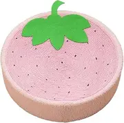 Fenteer Cat Scratcher Pad Toy Pet 2 in1 Furniture Protection Cute Grinding Claw Lounge Scratching Board Indoor Cats Scratcher Pad Bed for Cats Kitty, Strawberry