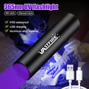 2Pcs USB Rechargeable 365nm UV Violet LED Flashlight Blacklight Inspection Lamp