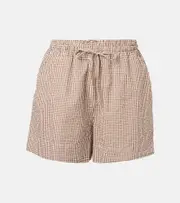 [Veronica Beard] Veronica Beard Tijana gingham seersucker shorts AU 16 brown