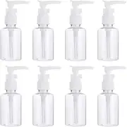hugttt 8 Pieces 50ml Travel Bottles Pump Bottle Portable Empty Clear Plastic Bottle Dispenser