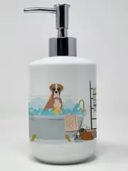 Natural Eared Fawn Boxer Ceramic Soap Dispenser Hand Soap Dispenser Pump