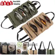 Tool Roll Up Bag,Wrench Bag Multipurpose, 600D Oxford Cloth, 5 Zipper Tool Bag