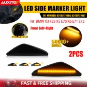 Dynamic Amber Smoked LED Fender Side Marker Light*2 Turn Signal For BMW X3 X5 X6 (for: BMW)