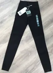 Refuge Ibiza 3-Tier High Rise Stacked Waist Push Up Jeans Black Size 1