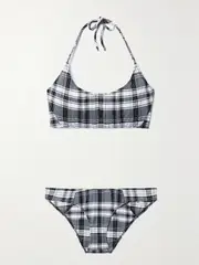 [Lisa Marie Fernandez] Lisa Marie Fernandez - Corset Pintucked Halterneck Bikini - Black - 2 2 Black