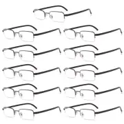 11PK Mens Half Frame Reading Glasses Black Readers 1.00 1.50 2.00 2.50 3.00 4.00