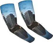 [FHEDVBN] Chicago Reflected Arm Sleeves Compression Arm Covers for Men Women Outdoor Sun Sleeves Cooling Sports Sleeve, Black