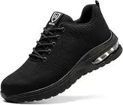 [artSew] Work Shoes Men's Comfortable Safety Shoes Wide Feet Women's Work Safety Shoes S3 Lightweight Steel Cap Shoes Non-Slip Protective Shoes with Steel Caps
