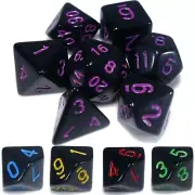 Poly Dice Set - Gloss Black (Select Colour) / D&D RPG DND Dungeons and Dragons