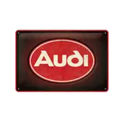 Nostalgic-Art Medium Sign Audi Logo Red Shine