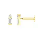 14Kt Solid Gold Minimalist Cartilage Internally Threaded Ear Piercing Studs