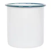 1x Green 15.5cm White Enamel Utensil Holder Kitchen Cutlery Spoon Storage Rack