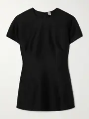 [TOTEME] TOTEME - Paneled Wool And Silk-blend Top - Black - DK42 DK 42 Black