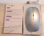 Silver Rechargable Bluetooth Dual Mode Mouse Macbook Pro Air iMac Win W Cable