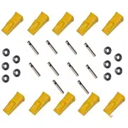 1073308 Qty 10: Pins, Teeth and Retainer Set Fits Caterpillar