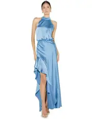 [Montique] Emery Satin Gown in Sky Blue