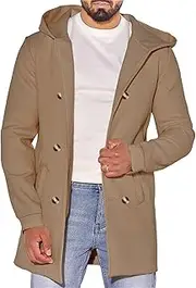 [Gsywaipei] Mens Multi Color Wool Blend Coat Winter Double Breasted Male Coats Slim Fit Casual Business Overcoat, Khaki, XX-Large