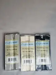 Crafter's Square Modeling Clay 6.7 Oz Three Bar Lot White Gray Black