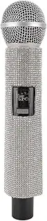 Microphone, VHF Handheld Cordless Microphone with Receiver, 100ft Range, Dynamic Microphone for Singing, Karaoke, with Glitter Mic Sleeve