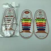 Good-Bye Tie 6+6 2 Sets White Rainbow Silicone Laces Shoe Sneaker New