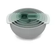 Joseph Joseph Editions Nest 9 Plus Food Preparation Set, 9 Piece (Sage)