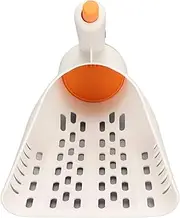 Large Cat Litter Scoop, Deep Easy Cleaning Poop Sifting Kitty Litter Scoop Hanger for Litter Box (White, One Size)