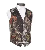 New Mossy Oak Wedding Tuxedo Vest Break Up Camo Real Pockets Hunting Camouflage
