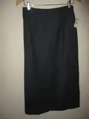 NWT Ladies Talbots Charcoal Gray Center Split 100% Wool Straight Maxi Skirt 10